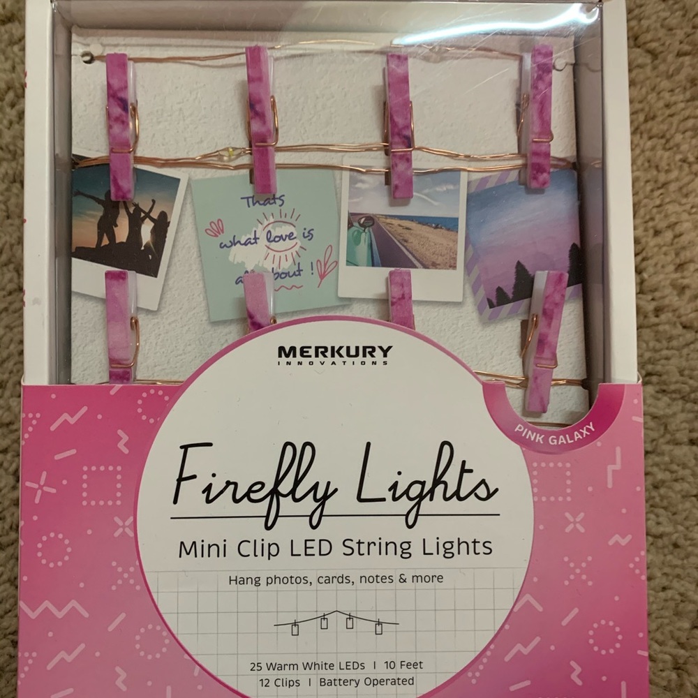 Pink marble fairy lights